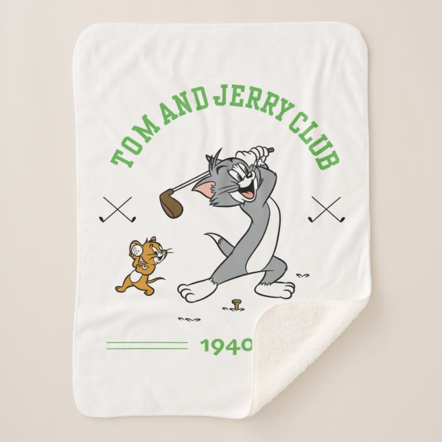 Tom & Jerry Golfing Club 1940 Sherpa Blanket (Front)