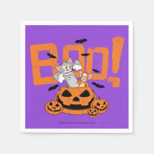 Tom & Jerry | Happy Halloween Boo Napkin (Front)