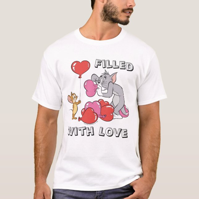 Tom & Jerry Inflate Valentine Heart Balloons T-Shirt (Front)