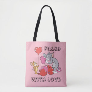 Tom & Jerry Inflate Valentine Heart Balloons Tote Bag