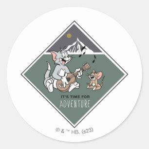 Tom & Jerry "It's Time For Adventure" Classic Round Sticker