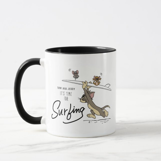 Tom & Jerry "It's Time For Surfing" Mug (Left)