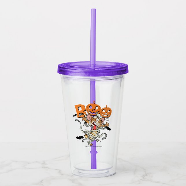 Tom & Jerry | Jerry is SO Scary Acrylic Tumbler (Front)
