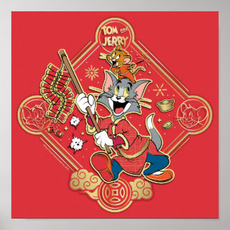 Tom & Jerry Lighting Firecrackers Poster