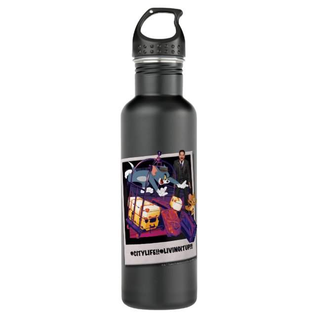 Tom & Jerry Luggage Crash Photograph 710 Ml Water Bottle (Front)