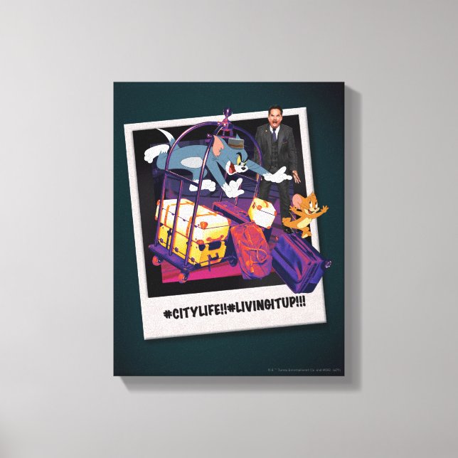 Tom & Jerry Luggage Crash Photograph Canvas Print (Front)
