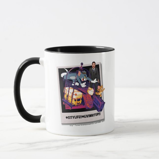 Tom & Jerry Luggage Crash Photograph Mug (Left)