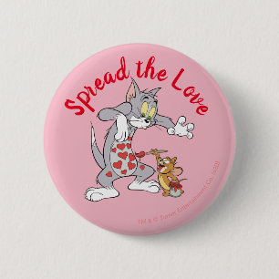 Tom & Jerry Painting Valentine Hearts 6 Cm Round Badge