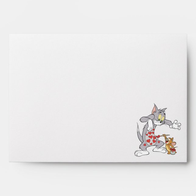 Tom & Jerry Painting Valentine Hearts Envelope (Front)