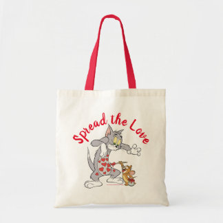 Tom & Jerry Painting Valentine Hearts Tote Bag