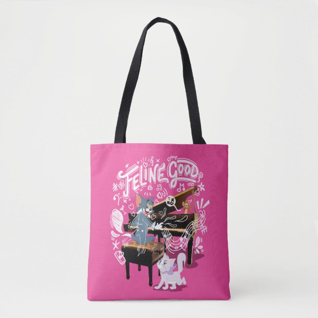 Tom & Jerry Play Piano - Feline Good Tote Bag (Front)