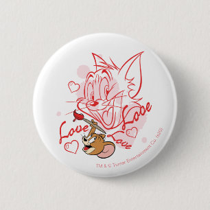 Tom & Jerry Valentine Painting 6 Cm Round Badge