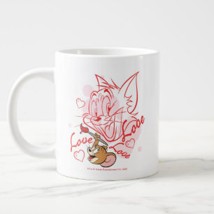Tom & Jerry Valentine Painting Large Coffee Mug