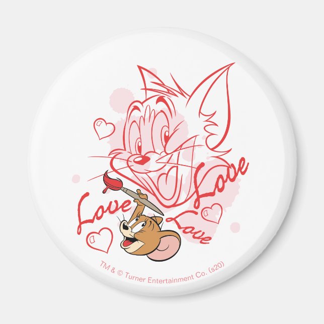 Tom & Jerry Valentine Painting Magnet (Front)