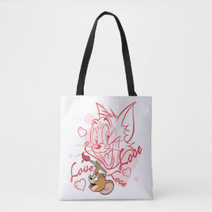 Tom & Jerry Valentine Painting Tote Bag