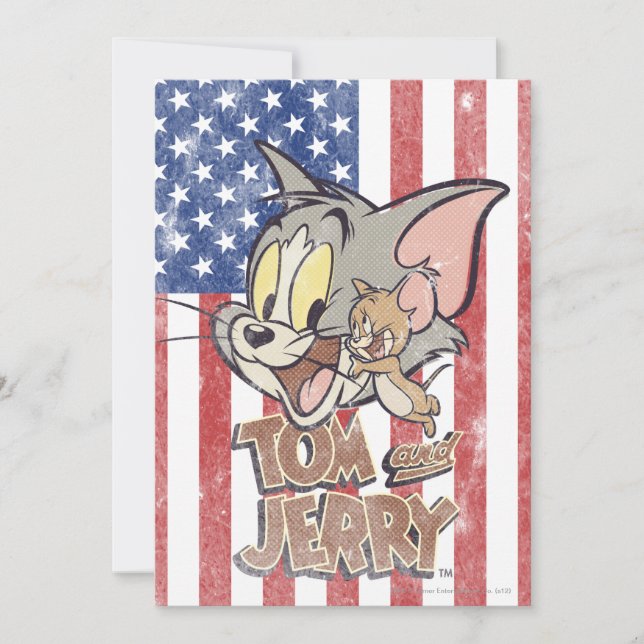 Tom & Jerry With US Flag (Front)