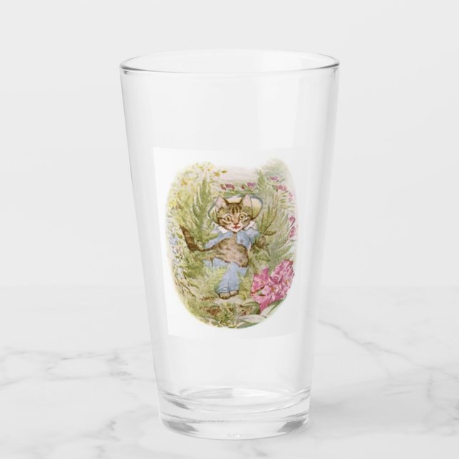 Tom Kitten (Cute Cat Illustration) Beatrix Potter Glass (Front)