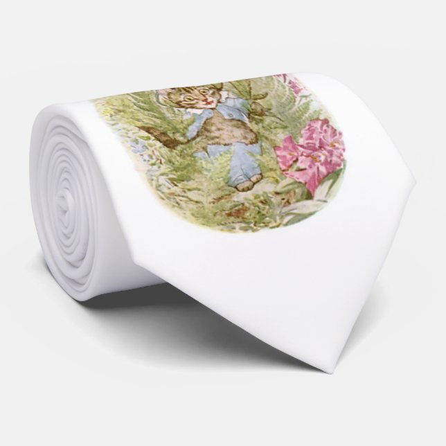 Tom Kitten (Cute Cat Illustration) Beatrix Potter Tie (Rolled)