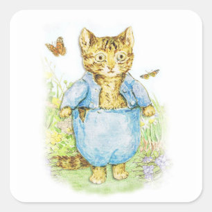 Tom Kitten in his Blue Suit by Beatrix Potter Square Sticker