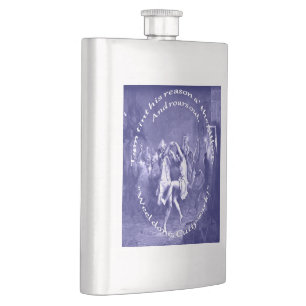 Tom Lost His Reason All Together Burns Night Blue Hip Flask