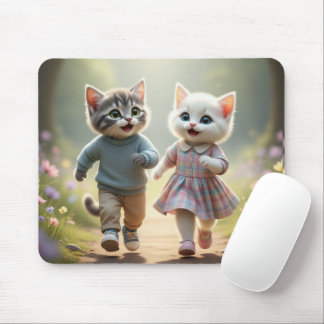 Tom & Luna Mouse Pad, Cute Cat Desk Mat