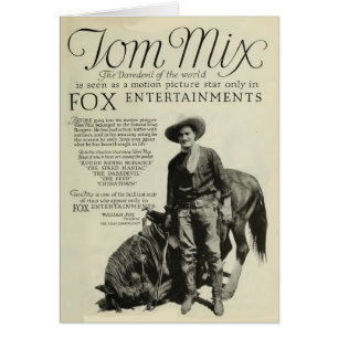 Tom Mix 1920 vintage magazine promo card