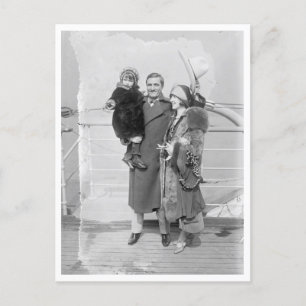 Tom Mix and Family Travelling Postcard