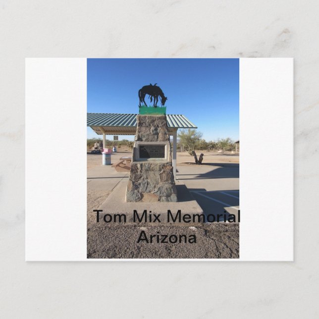Tom Mix Memorial Arizona Postcard (Front)