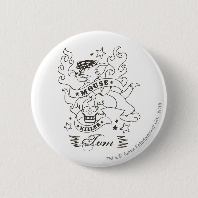 Tom Mouse Killer Tattoo 1 6 Cm Round Badge (Front)