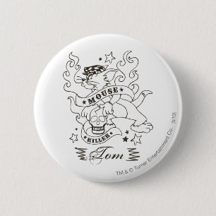 Tom Mouse Killer Tattoo 1 6 Cm Round Badge