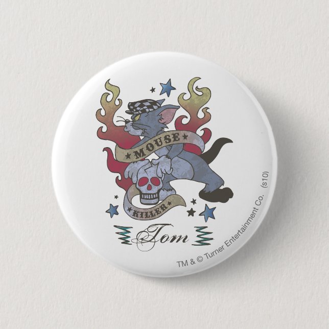 Tom Mouse Killer Tattoo 2 6 Cm Round Badge (Front)