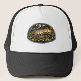 Tom Mystic Connecticut Vintage Nautical Name Trucker Hat