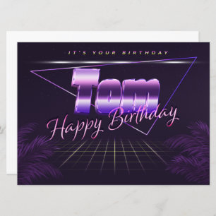 Tom name first name pura retro card birthday