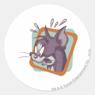 Tom Scaredy Cat Classic Round Sticker