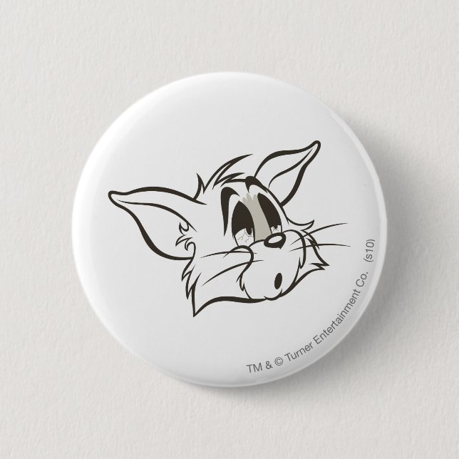 Tom Sleepy Cat 6 Cm Round Badge (Front)