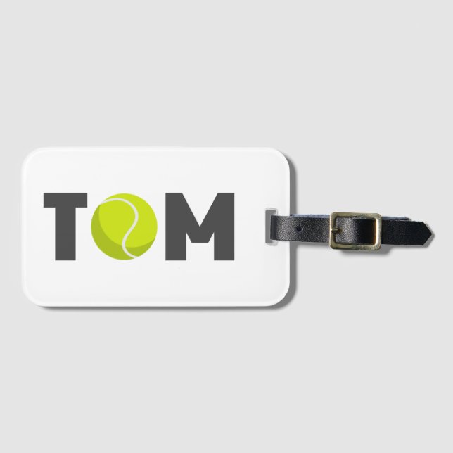 Tom Tennis Luggage Tag (Front Horizontal)