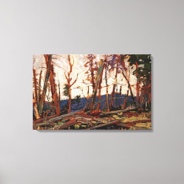 Tom Thomson - BURNT COUNTRY EVENING SKETCH FOR BUR Canvas Print (Front)