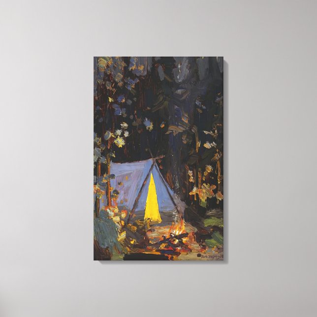 Tom Thomson - CAMPFIRE 1916 Canvas Print (Front)