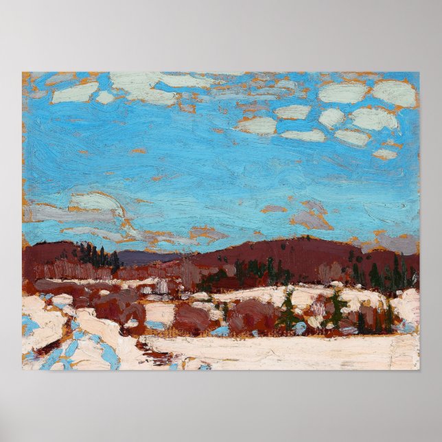 Tom Thomson Painting Ontario Winter Landscape  Poster (Front)