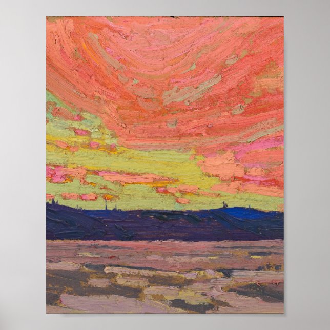  Tom Thomson Painting Sunset Ontario Land Poster (Front)
