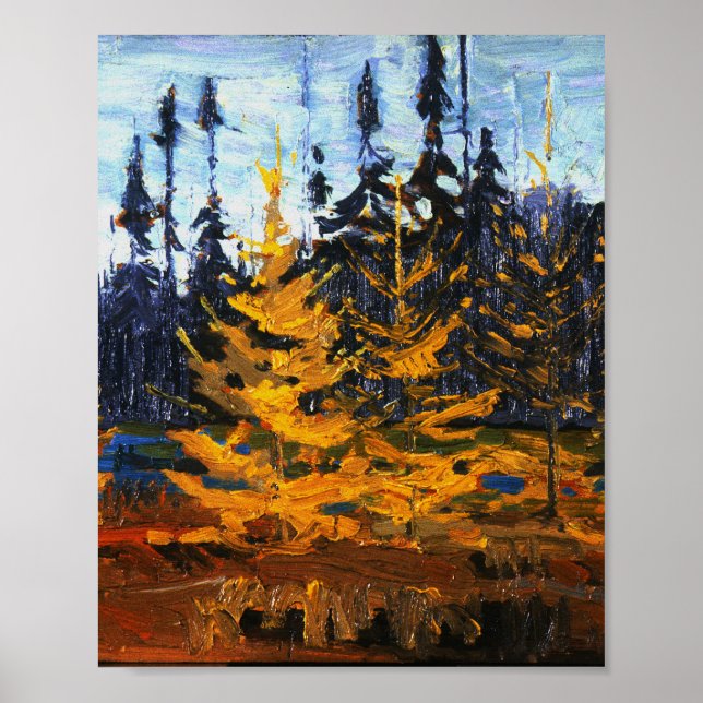 Tom Thomson Painting Tamaracks Canadian Wilderness Poster (Front)