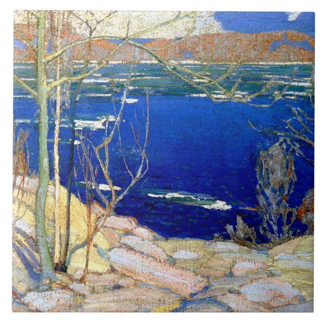 Tom Thomson - Spring Ice, popular painting, Tile (Front)
