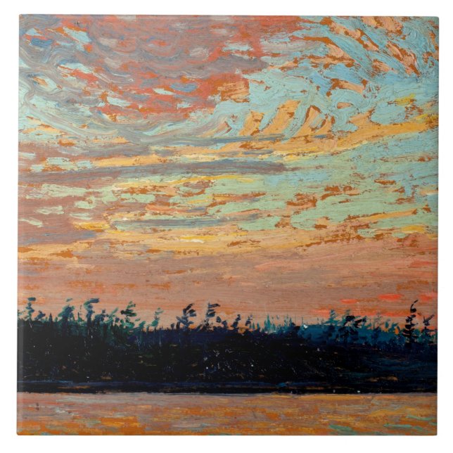 Tom Thomson - Sunset Sky, Tile (Front)