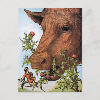 "Tom Thumb and the Cow" Illustration Postcard