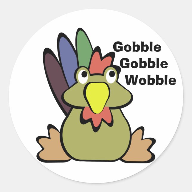 Tom Turkey Classic Round Sticker (Front)