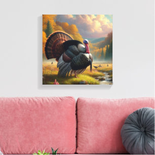 Tom Turkey Fall Season Nature Wildlife Canvas Print