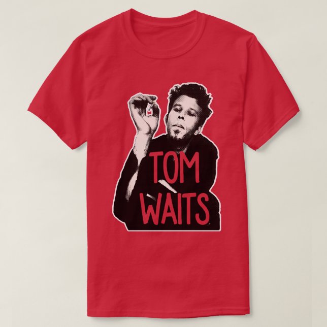Tom Waits Retro Styled Fanart Design T-Shirt (Design Front)