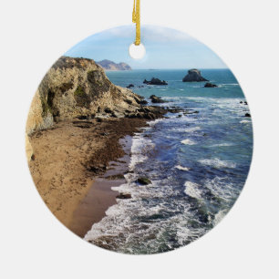 Tomales Bay, California tropical landscape, Ceramic Tree Decoration