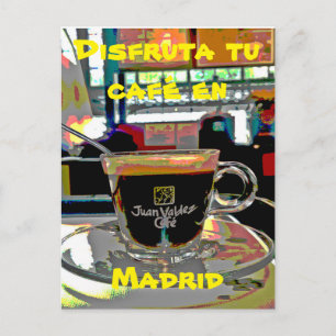 Tomar un café en Madrid España Postcard