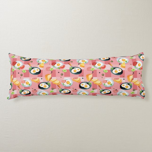 Tomato and Fried Eggs Pattern Body Cushion (Front)
